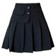 New high-waisted gray pleated skirt for women plus size fat mm slimming A-line skirt autumn and winter fat black short skirt