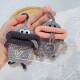 Finished cute sausage mouth woolen wool handmade hook weaving car key set protective cover
