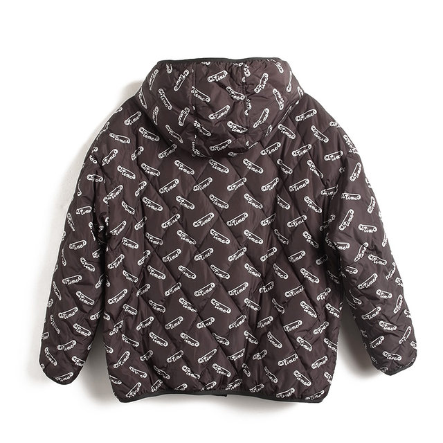 Fat Mrs. Plus Size Women's Winter New Black Letter Pattern Hooded Loose Down Jacket Trendy 822409511