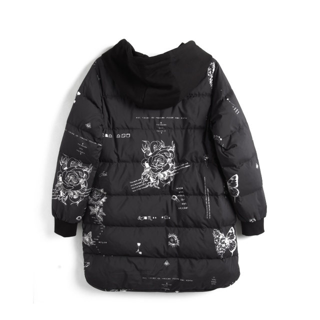 Fat Mrs. Plus Size Women's Winter Clothing New Style Fashionable Hooded Loose Mid-Length Down Jacket Trendy 521403310