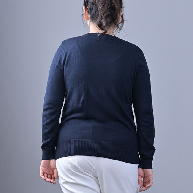 Fat Mrs. Plus Size Women's Clothing Autumn and Winter New Fashionable Knitted Round Neck Top Middle-Aged Mother Model 619304310