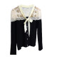European Heavy Industry Beaded Sweater Small Flavor V-neck Strap Knit Sweater Autumn and Winter French Knit Top Long Sleeve Glitter