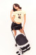 Nodress Spring and Summer Yellow Round Neck Short Sleeve Top Cartoon Yorkshire FeedMe Letter Print Tight T-shirt