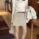 Black belt skirt for women 2025 spring new high-waisted slimming one-step skirt A-line skirt suit pocket skirt