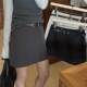 Black belt skirt for women 2025 spring new high-waisted slimming one-step skirt A-line skirt suit pocket skirt