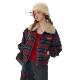 Serious Zizifei plaid jacket/V -neck sweater
