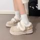 Pull-back snow boots for women 2025 new winter velvet thickened warm cotton shoes one-legged outer wear furry shoes