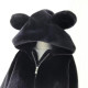 2025 autumn and winter new cute bear ear plush warm jacket for women plus velvet loose hooded jacket for women