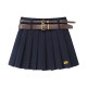 Meng Jia's same style pleated skirt 2024 winter new miu style college style double belt skirt high waist short skirt for women