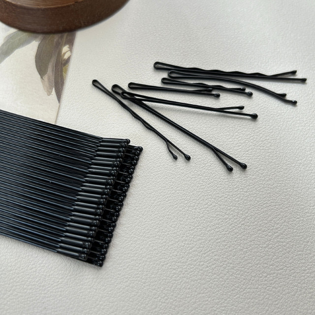 Black steel curved bangs one-word side clip broken hair clip headdress hair clip women's wire u-shaped clip simple