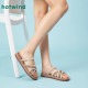Hot air flat-soled sandals for women 2025 summer new outdoor beach sandals casual slippers versatile one-size-fits-all flip-flops