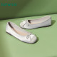 Hot air flat shoes for women 2025 summer new style silver casual shoes commuting shallow mouth women's shoes