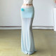 ROCKMORE three-dimensional flower vacation blue mesh skirt lace spliced ​​hip-packing skirt