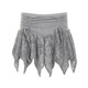 ROCKMORE solid color lace spliced ​​pleated skirt versatile and irregular short skirt