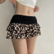 Rockmore brown leopard stitching cake skirt fashionable sexy low waist mini super short skirt