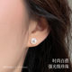 Natural freshwater pearl earrings for women 2025 new style S999 sterling silver nearly round small bulb steamed bun pearl earrings authentic