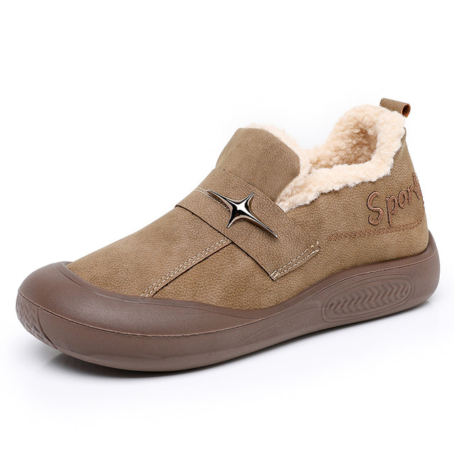 2024 winter plus velvet waterproof women's snow boots old Beijing cloth shoes one foot warm versatile mother thick sole cotton shoes