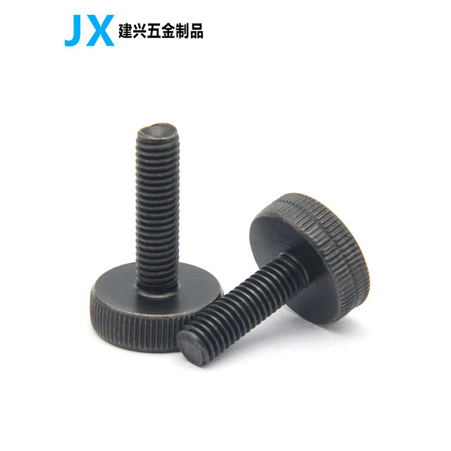 GB835 black flat head knurled hand screw black zinc plated large head hand screw adjustment screw m3m4m5m6m8m10