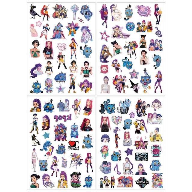 
Cross-border new product Witch Hunter Girl Group tattoo stickers Zoe Mira K-Pop animation popular girl group and male group tattoo stickers