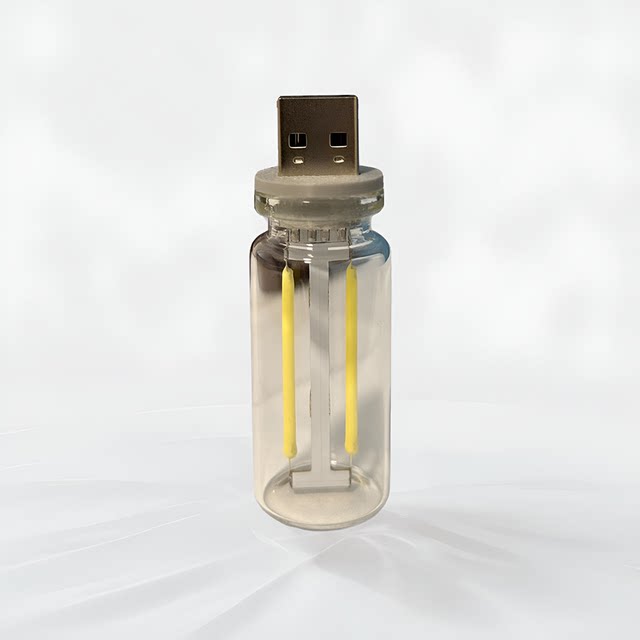 USB night light new touch bedside car atmosphere light ceramic LED glass bottle creative DIY romantic mini