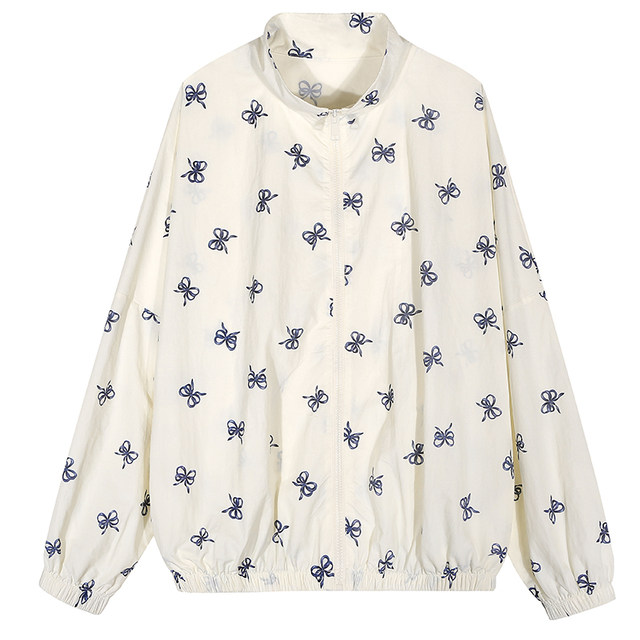 Luoluo breeze lightweight sun protection clothes for women 2024 new printed short jacket sun protection clothes small loose thin jacket