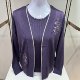 Noble knitted sweater two-piece set mother's suit embroidered shirt suit middle-aged and elderly women's loose large-size jacket thin