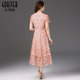 Gubesa mesh embroidery summer dress for young mothers, fashionable and elegant mid-length dress for ladies