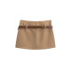 Cotton retro British low waist solid color hip skirt old belt anti-exposure hot girl one-step skirt suit short skirt