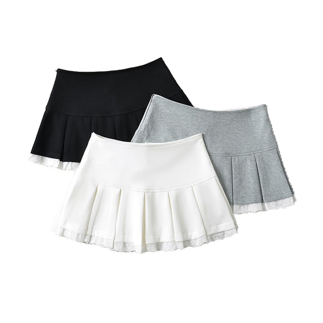 Cotton Yang Sweet Lace Global Super Skirt pure wants to prevent light jk college style, colorful long leg pleated skirt