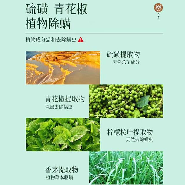 Sulfur mite removal spray, green prickly ash, mite-killing bed no-wash household antibacterial and antibacterial mite removal artifact can be used by mothers and infants