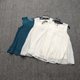 Daily single spring and summer square collar sleeveless polka dot waist pleated sexy large size loose slimming rear button hollow chiffon shirt