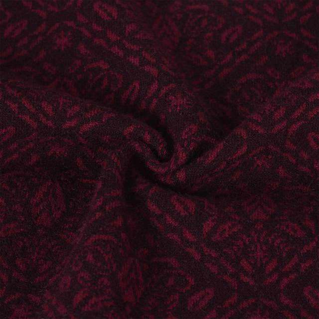 Middle-aged and elderly autumn and winter women's sweater cardigan coat velvet thickened grandma round neck sweater loose top