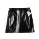 Spring and Autumn New Patent Leather Skirt Covering Hips PU Patent Leather Bright Leather Zipper Short Skirt High Waist Versatile Slimming Skirt