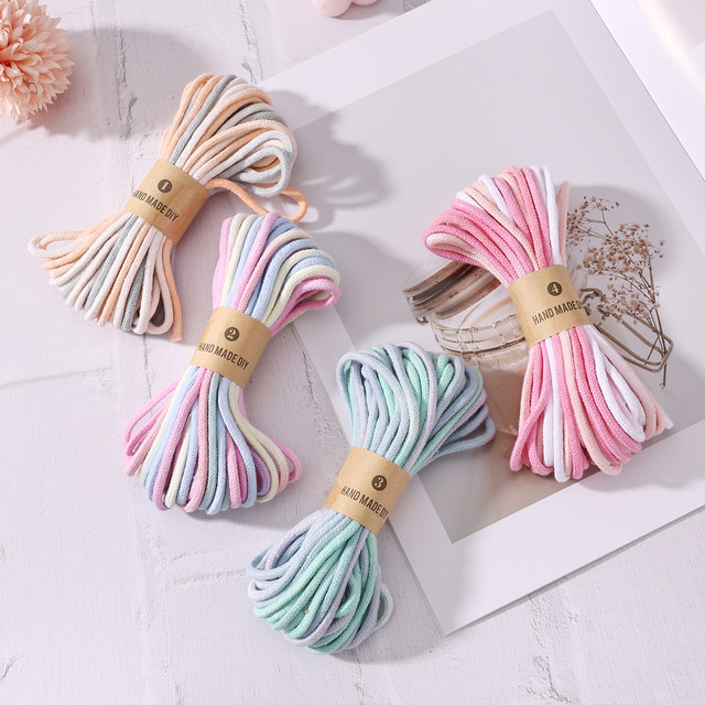 3mm gradient color core-spun cotton rope 10 meters diy bracelet bag strap braided rope macrame mobile phone bag hanging braid
