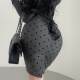 YoungGirlDay Korean pure style high waist slim flocking polka dot mid-length hip-cover skirt with belt