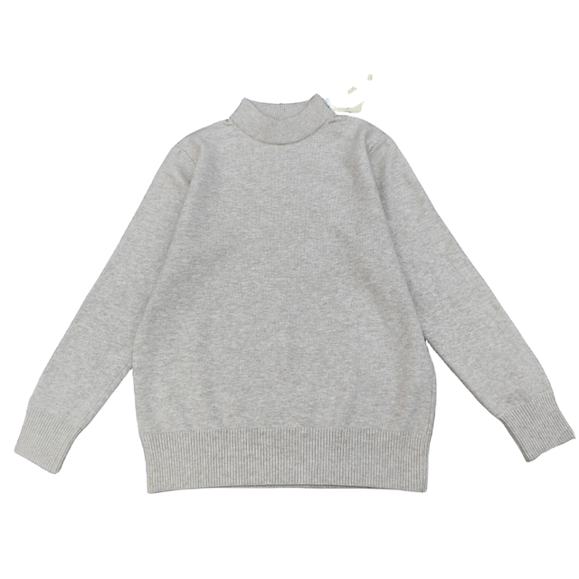 Autumn and winter half turtleneck sweater for women, loose solid color thickened short knitted sweater, versatile mid-collar winter bottoming shirt