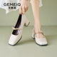 Gomeqi French Mary Jane Women's Shoes 2025 Spring New Retro Square Toe Light Mouth Single Shoes Fairy Style High Heels