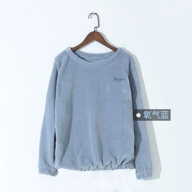 Fairy warm pants jacket put on female autumn and winter coral velvet warm loose loose large size pajamas
