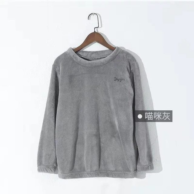 Fairy warm pants jacket put on female autumn and winter coral velvet warm loose loose large size pajamas
