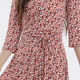 Silk V-neck Dress 2025 Summer New Lace-up Printed Three-Sleeve Large Size Mulberry Silk Style Mid-Long Skirt