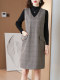 Autumn and winter sleeveless women's woolen vest skirt age-reducing strap dress temperament versatile base V-neck suit vest skirt