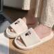 Film four seasons universal couple linen slippers cute genuine head dog room sweat -absorbing floor shoes men and women
