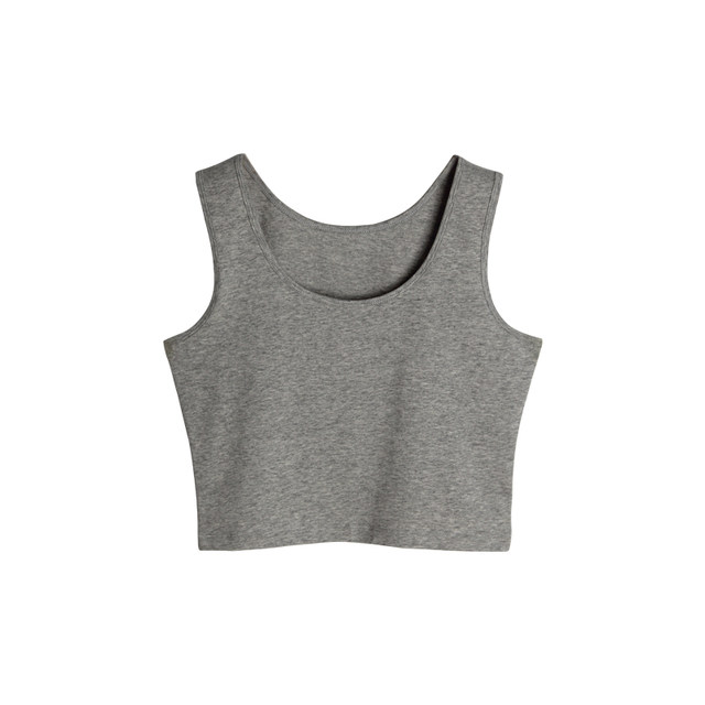 Qingsu pure cotton short camisole with exposed navel for women, versatile, slim, delicate, smooth bottoming, black and white summer