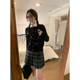 cozydays Berkeley skirt black plaid pleated skirt for women in autumn versatile slim A-line short skirt
