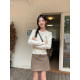 cozy days retro checkered long skirt 2025 autumn new slit A-line high-waisted skirt for women long winter
