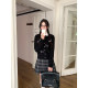 cozydays Berkeley skirt black plaid pleated skirt for women in autumn versatile slim A-line short skirt
