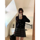 cozydays Berkeley skirt black plaid pleated skirt for women in autumn versatile slim A-line short skirt
