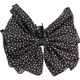 Double-layer polka-dot bow hairpin for women with full back of head shark clip ponytail grabber half-tied high-end hair accessory