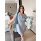 VOGANA Cannes home large size women's clothing Korean age-reducing college polo collar loose slimming dress length