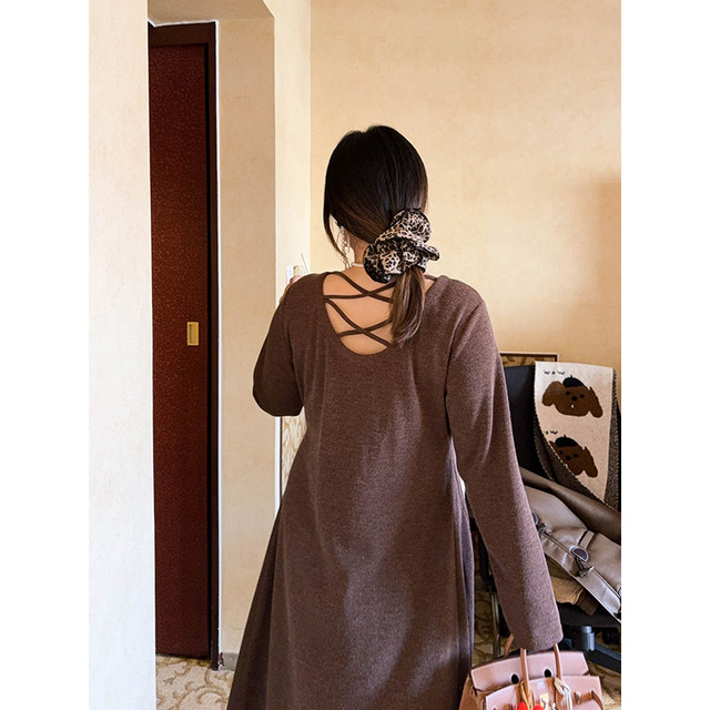 Vogana Cannes plus size original paper skirt sexy back cross waist slimming A-line dress double version